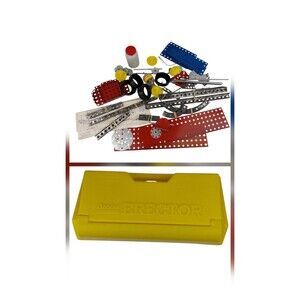 Gabriel Erector Set in Yellow Case Instructions Motor 1970s  Vintage